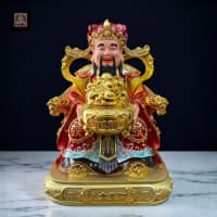 Patung Dewa Rejeki Cai Shen Ye 19 Inch Merah