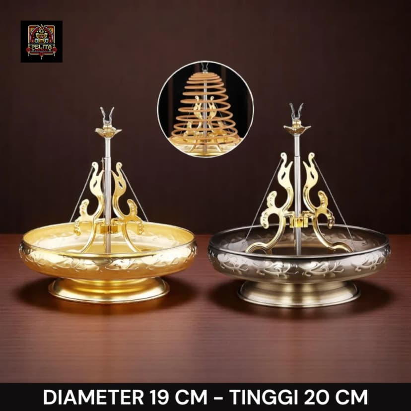 Tempat Dupa Lingkar 24 Jam Metal Premium 19 cm 1