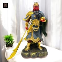 [Clearance Sale] Patung Kwan Kong / Patung Guan Yu Blue 30 CM + Stereofoam & Box - Pelita Fortune