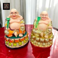Patung Buddha Maitreya Duduk Teratai / Buddha Metteyya 12 Inch Resin Fiberglass