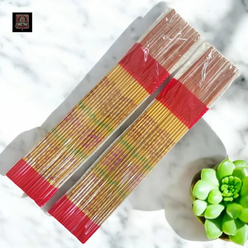 Dupa Emas Tidak Ada Wangi Motif Tulisan Less Smoke 33 cm Isi 30 Stik 1