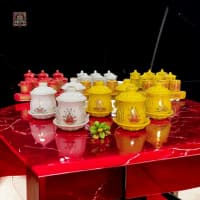 Cangkir Keramik Set Mantra Welas Asih Agung: Pemurnian, Penyembuhan & Perlindungan - Pelita Fortune