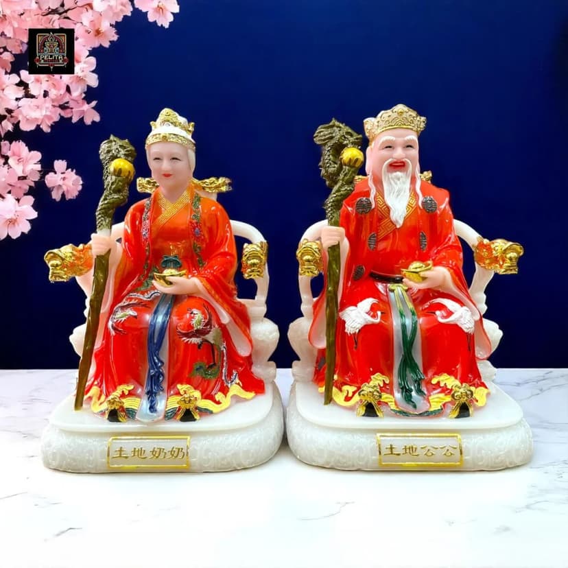 Patung Tecu Kong & Tecu Pho 12 Inch Jade Sintetis 1