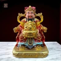 Patung Dewa Rejeki Cai Shen Ye 12 Inch Merah