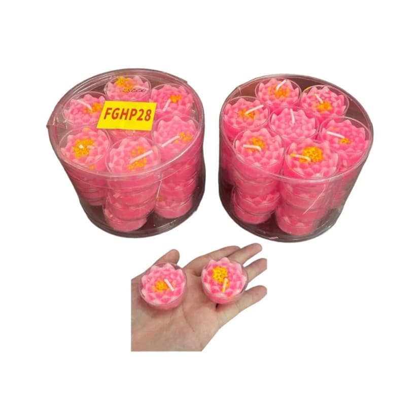 Lilin Teratai Toples Pink Isi 28 Pcs 1